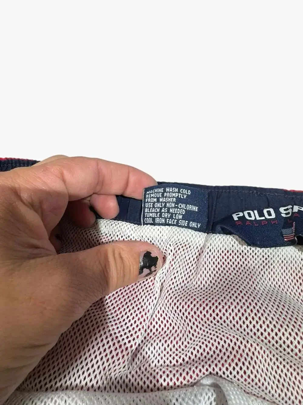Polo Sport Ralph Lauren Red Nylon Lined Swim Trunks Shorts